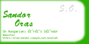 sandor oras business card